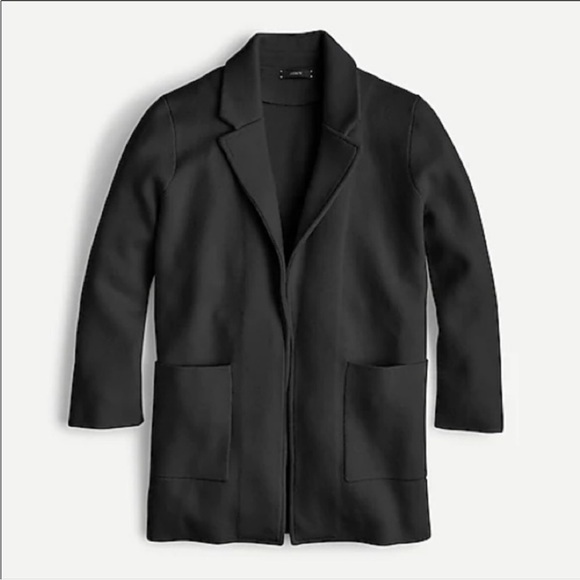 J.CREW open front sweater blazer black relaxed fit office work size L - Picture 1 of 11